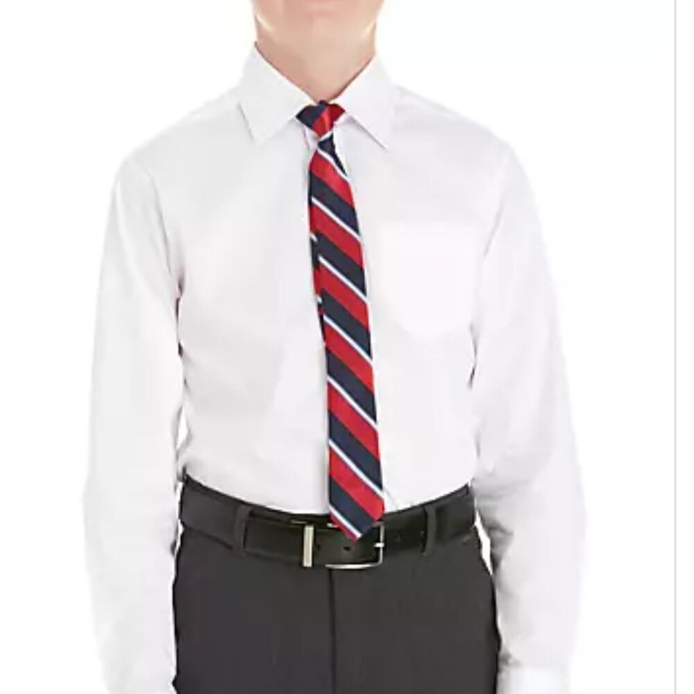 IZOD Boys Size 20 Button Front White Dress Shirt